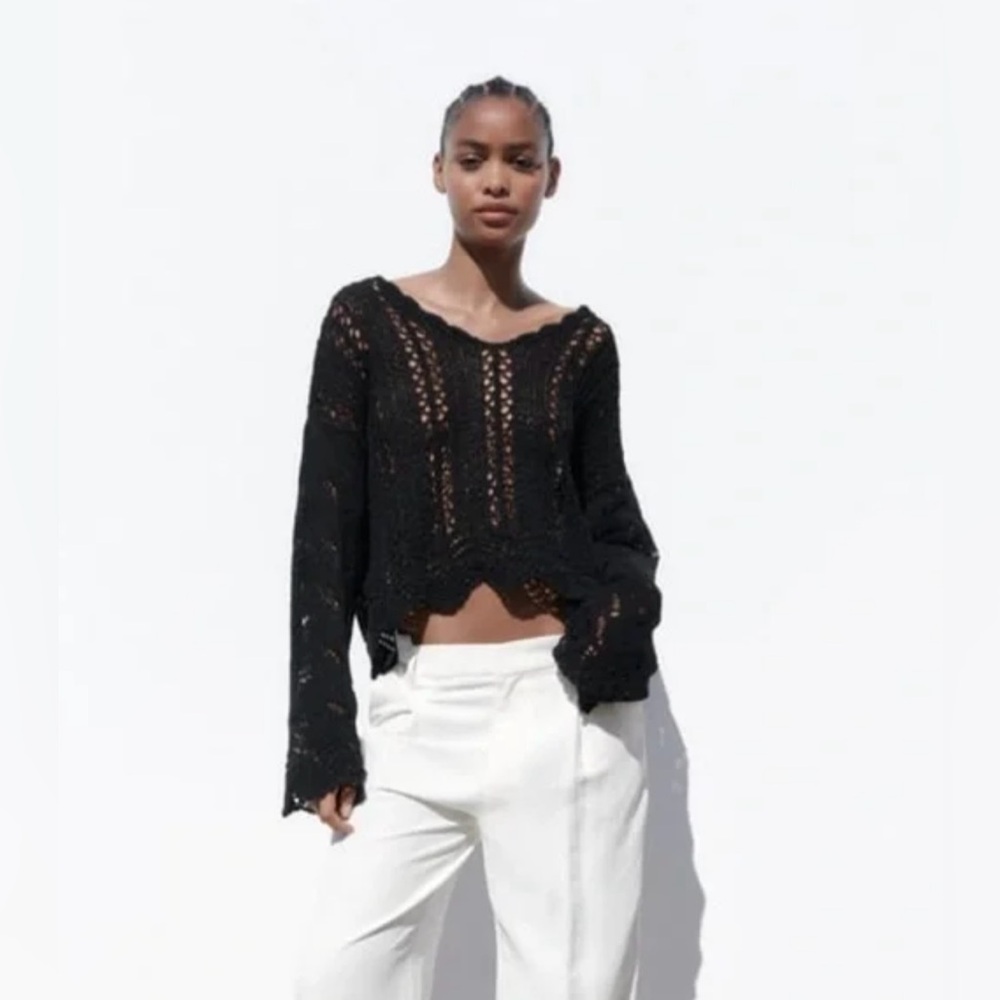 NWOT Zara open knit top